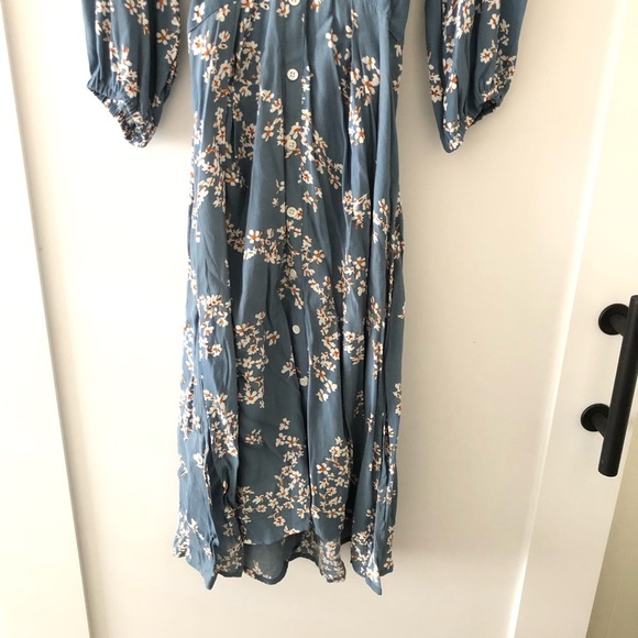 Faithfull the Brand Blue Floral Midi Dress XS - Picture 14 of 16